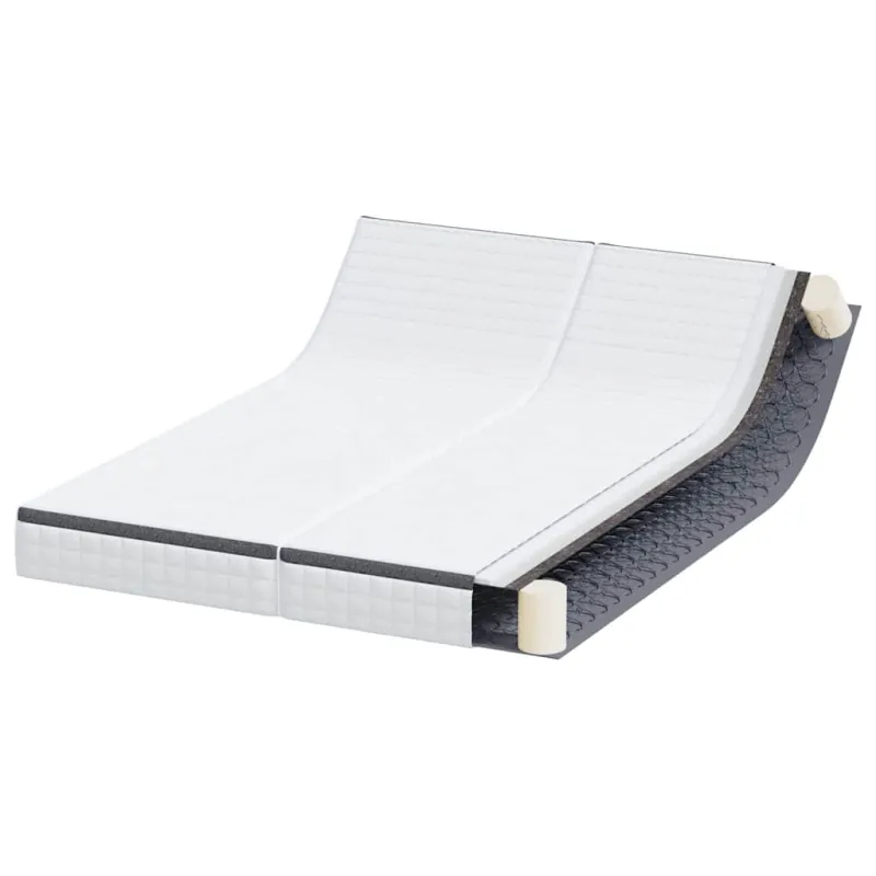 Čiužinys 2 pcs Balta ir pilka 80 x 200 cm Bonell spyruoklė