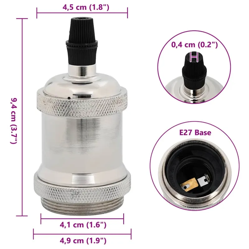 lempų laikikliai 2 vnt Satin Nickel E27