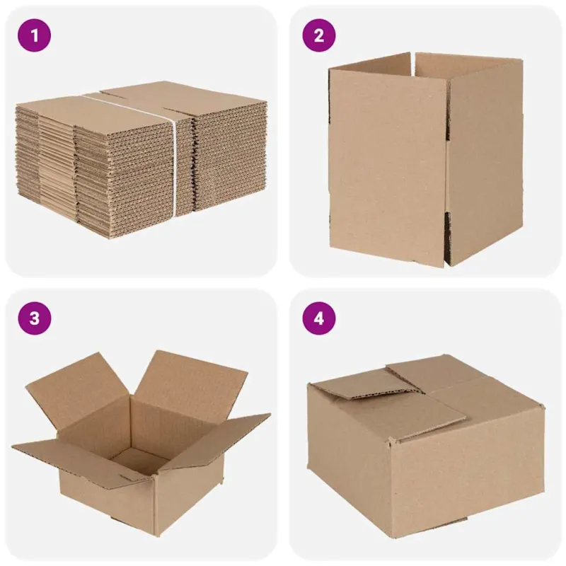 Sulankstoma dėžė 50 pcs Natūrali 15 x 15 x 8 cm Kartonas
