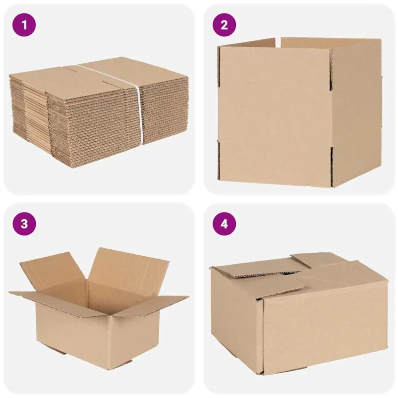 Sulankstoma dėžė 50 pcs Natūrali 20 x 15 x 10 cm Kartonas