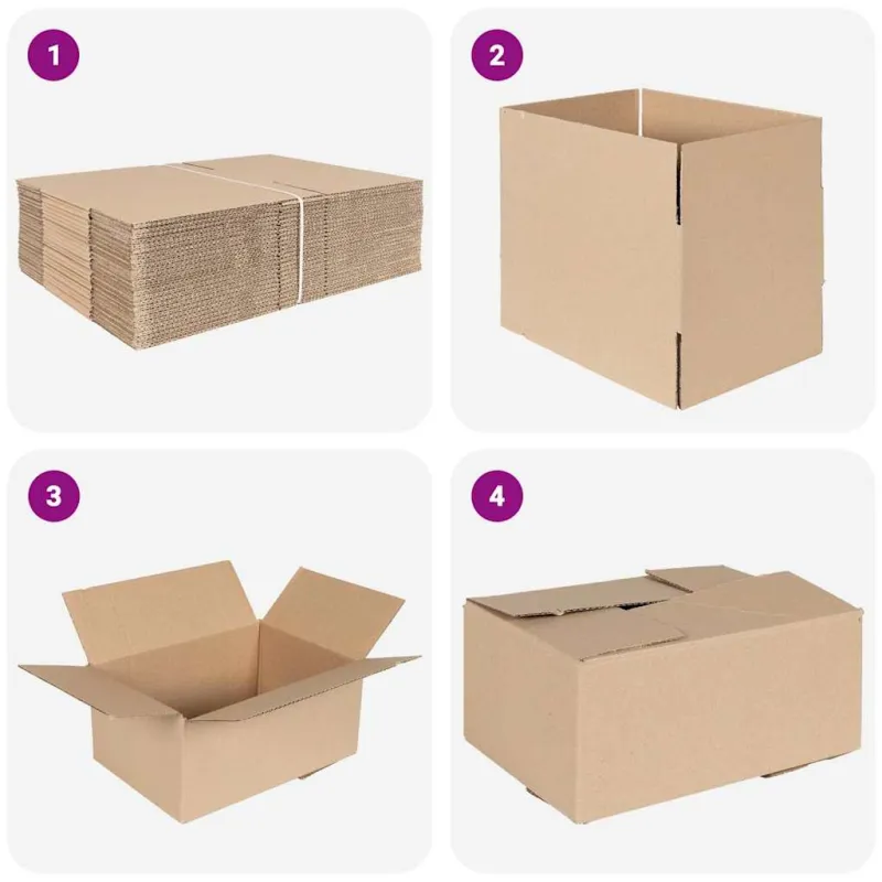 Sulankstoma dėžė 50 pcs Natūrali 30 x 21,5 x 14 cm Kartonas