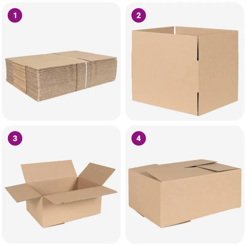 Sulankstoma dėžė 50 pcs Natūrali 35 x 24 x 15 cm Kartonas