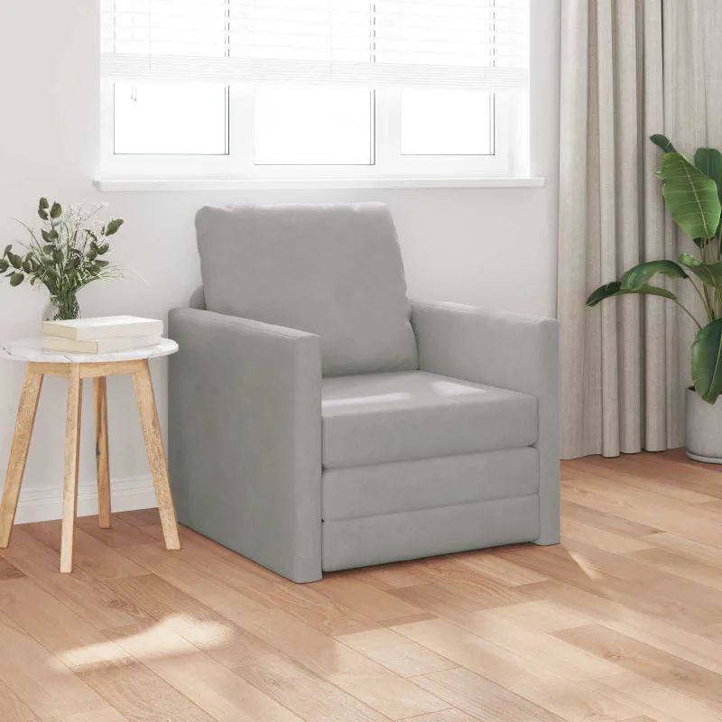 Sofa lova Šviesiai pilka 74 x 77 x 81 cm Aksomas