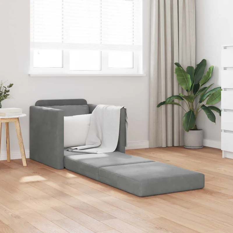 Sofa lova Tamsiai pilka 74 x 77 x 81 cm Aksomas