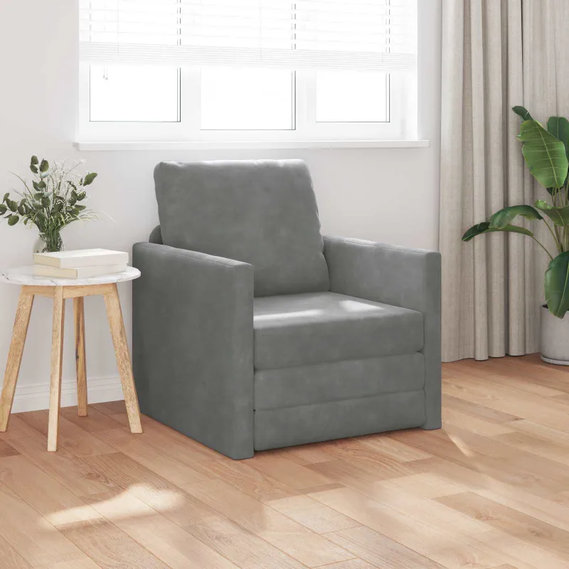 Sofa lova Tamsiai pilka 74 x 77 x 81 cm Aksomas