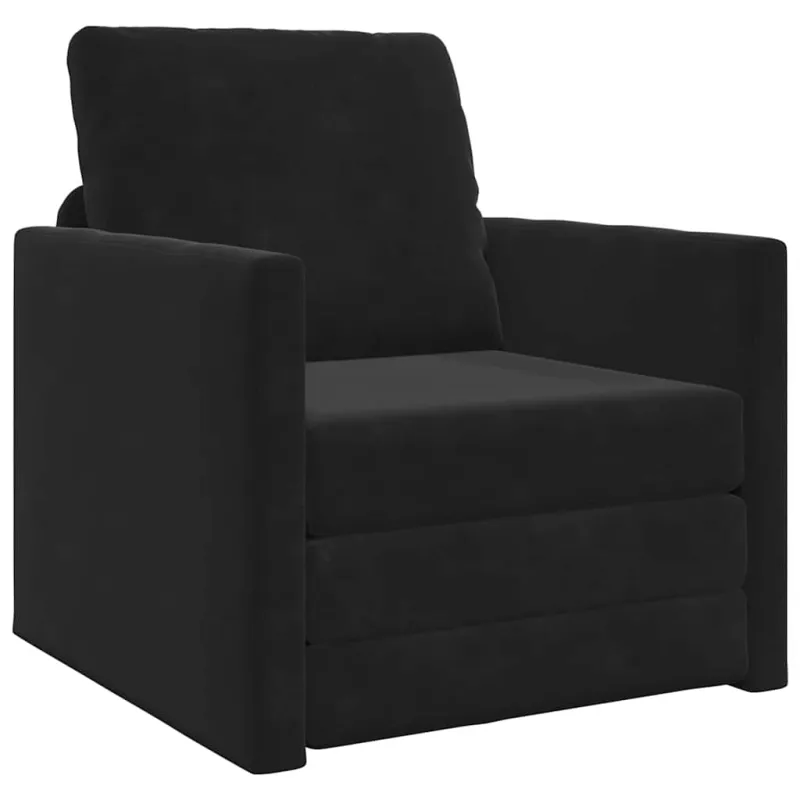 Sofa lova Juoda 74 x 77 x 81 cm Aksomas