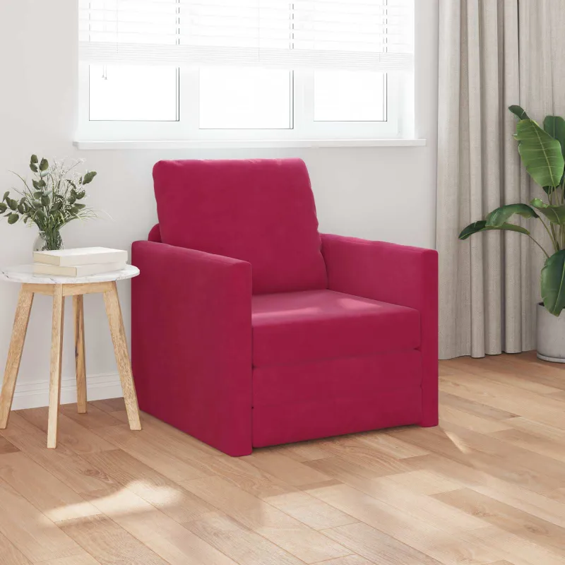 Sofa lova Vyno raudona 74 x 77 x 81 cm Aksomas