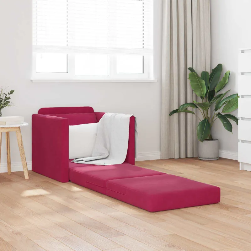 Sofa lova Vyno raudona 74 x 77 x 81 cm Aksomas