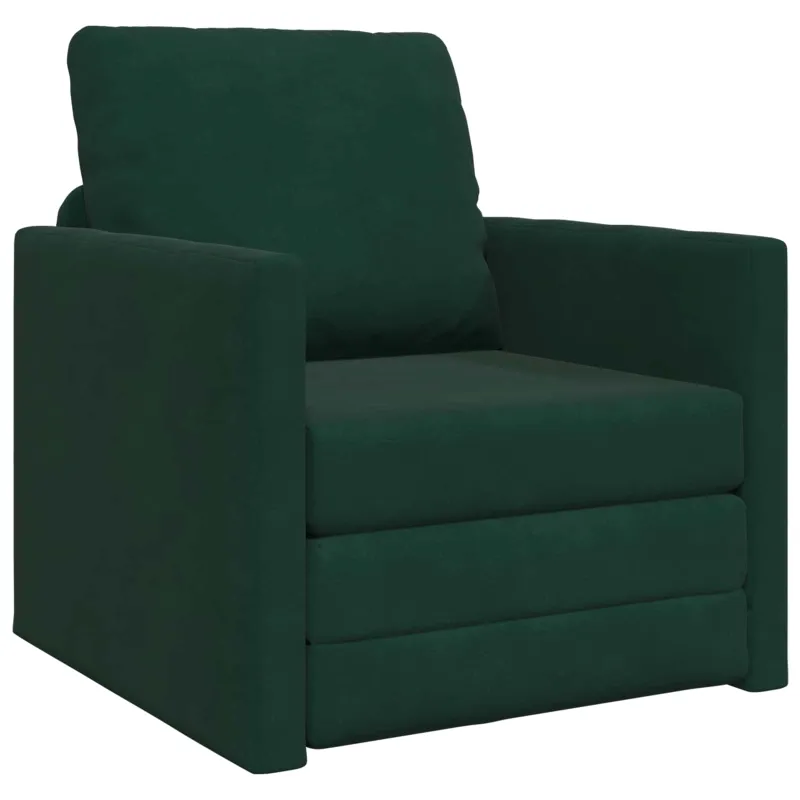 Sofa lova Tamsiai žalia 74 x 77 x 81 cm Aksomas