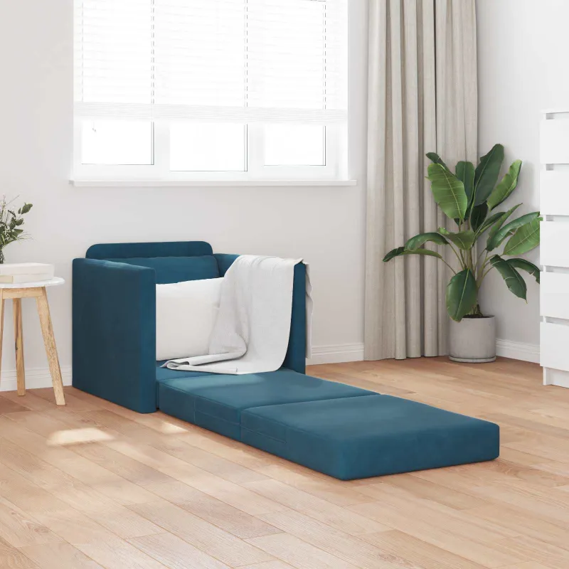 Sofa lova Mėlyna 74 x 77 x 81 cm Aksomas