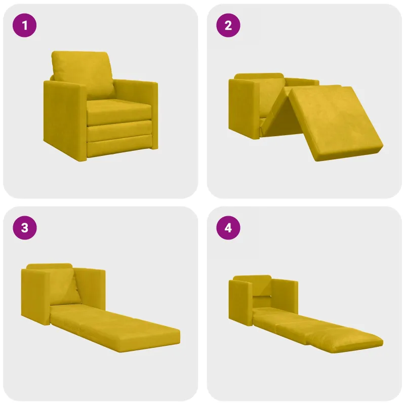 Sofa lova Tamsiai geltona 74 x 77 x 81 cm Aksomas