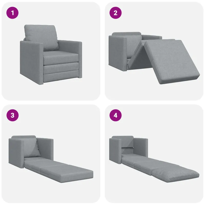 Sofa lova 60cm Šviesiai pilka audinys