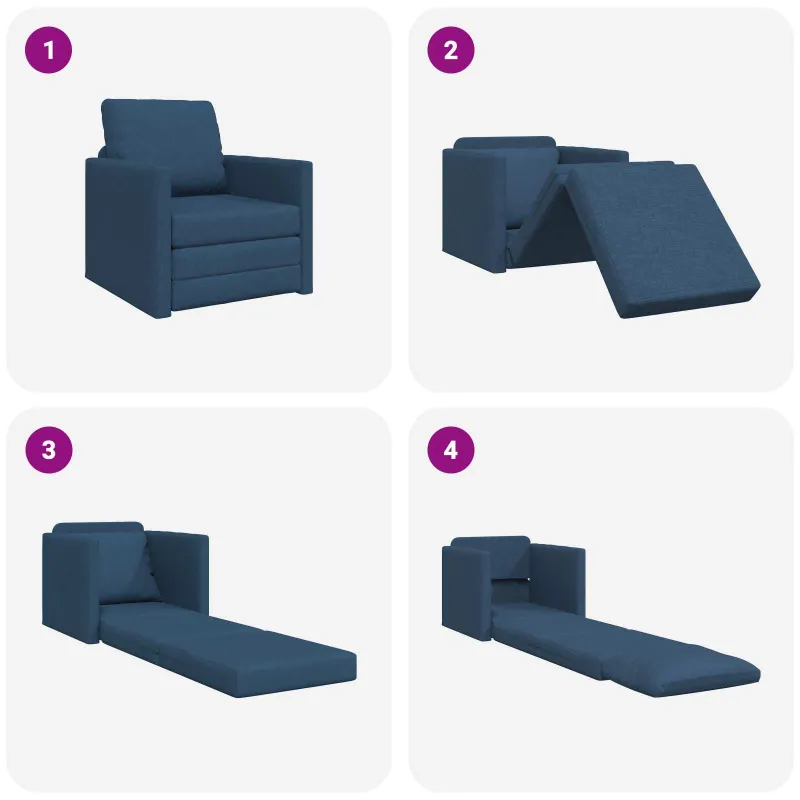 Sofa lova Mėlyna 74 x 77 x 81 cm audinys