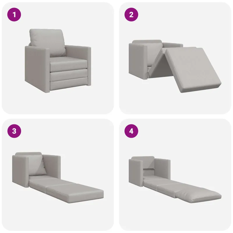 Sofa lova Debesų pilka 74 x 77 x 81 cm audinys