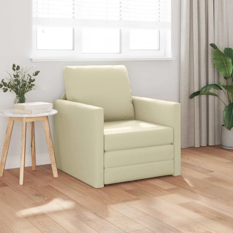 Sofa lova 60cm Kreminė Dirbtinė Oda