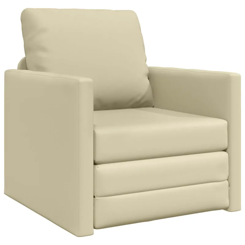 Sofa lova 60cm Kreminė Dirbtinė Oda