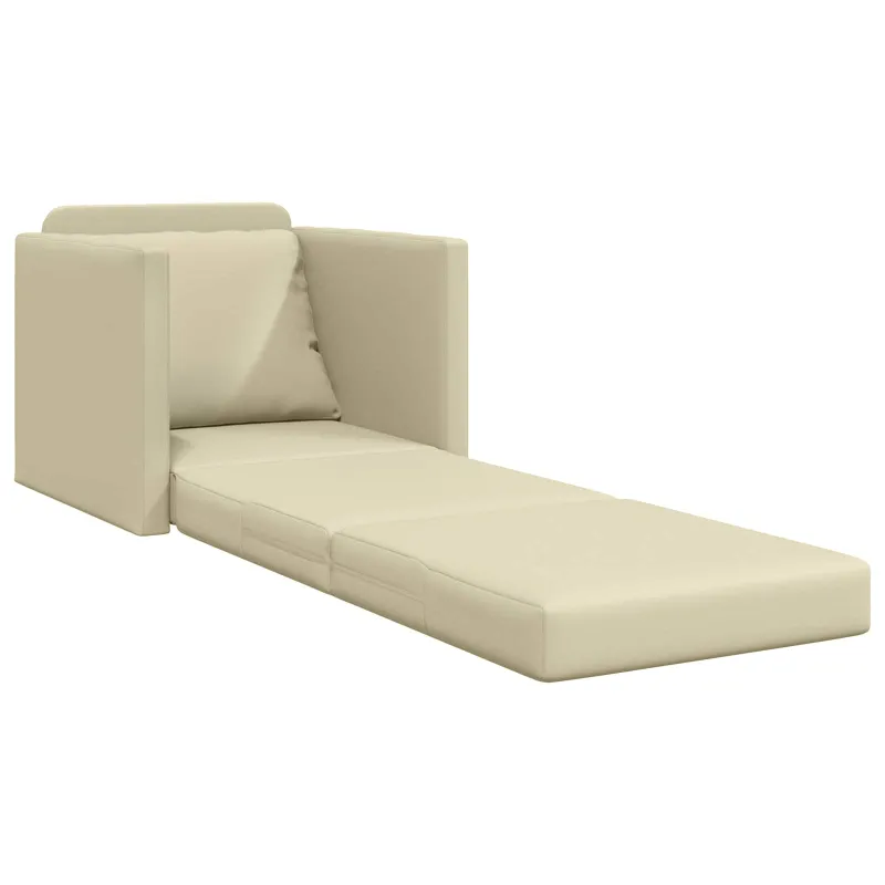 Sofa lova 60cm Kreminė Dirbtinė Oda
