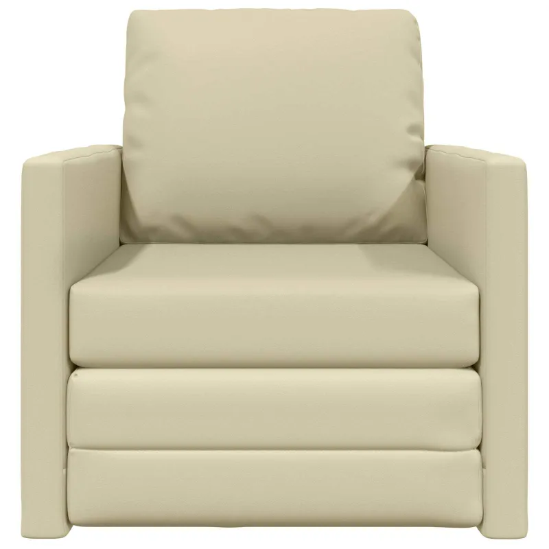 Sofa lova 60cm Kreminė Dirbtinė Oda