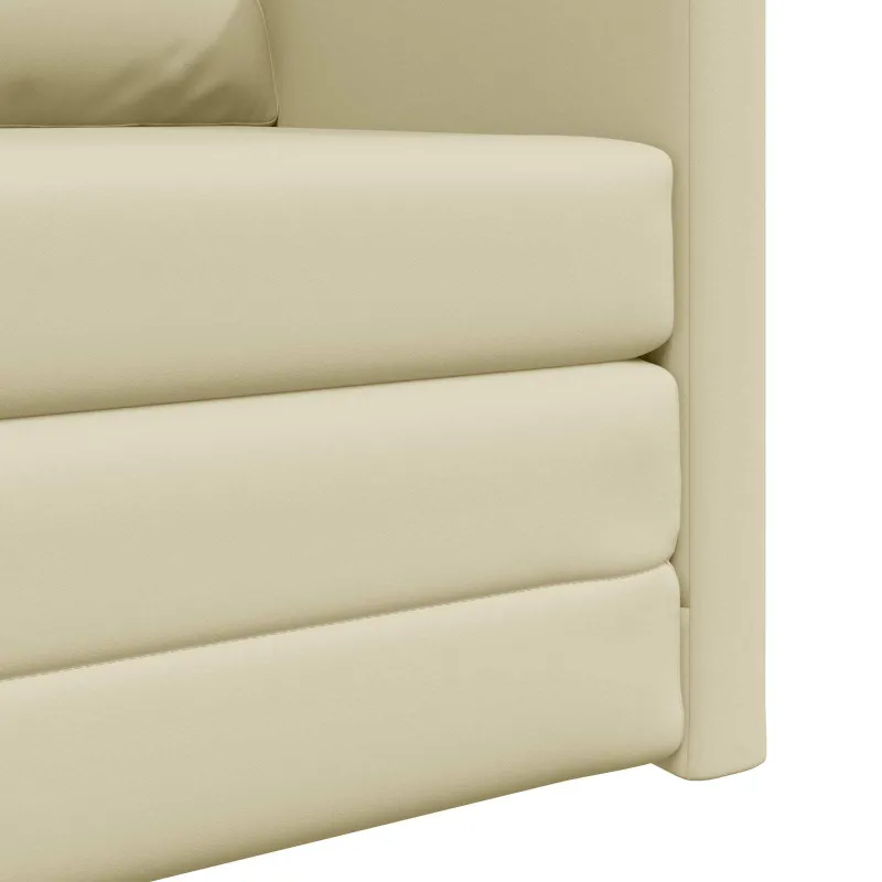 Sofa lova 60cm Kreminė Dirbtinė Oda