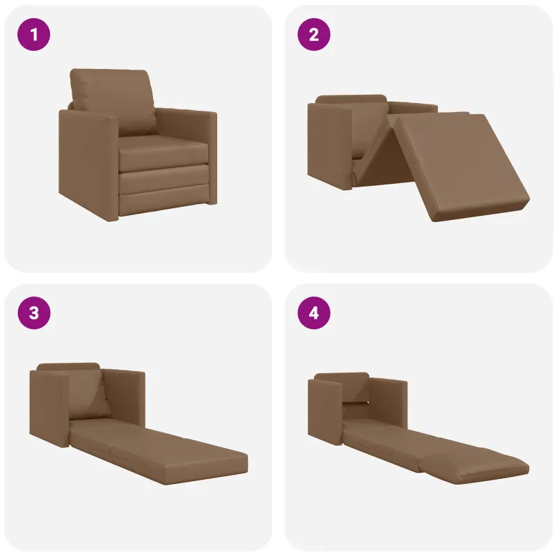 Sofa lova 60cm Kapučino Dirbtinė Oda