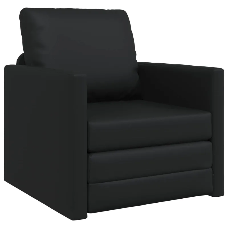 Sofa lova 60cm Juoda Dirbtinė Oda