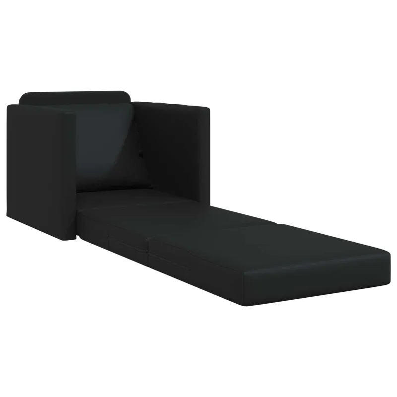 Sofa lova 60cm Juoda Dirbtinė Oda