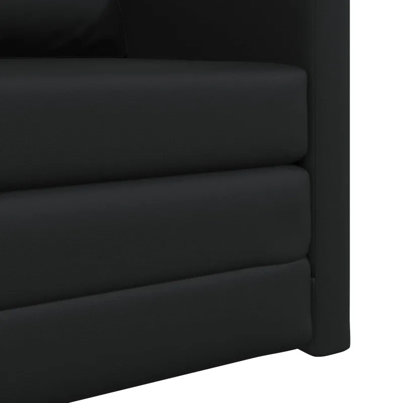 Sofa lova 60cm Juoda Dirbtinė Oda