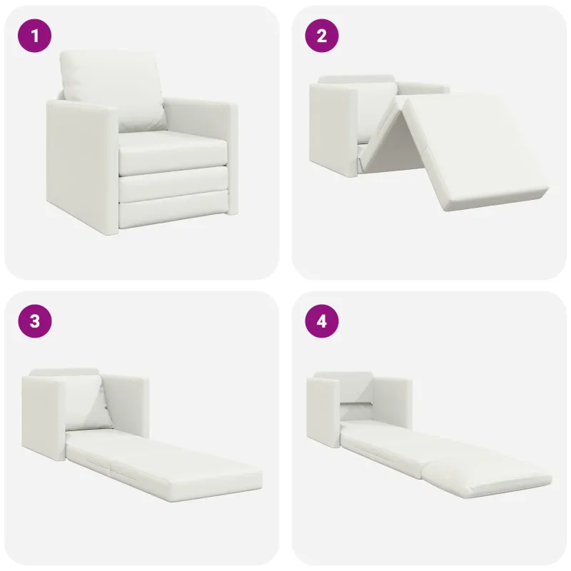 Sofa lova 60cm Balta Dirbtinė Oda