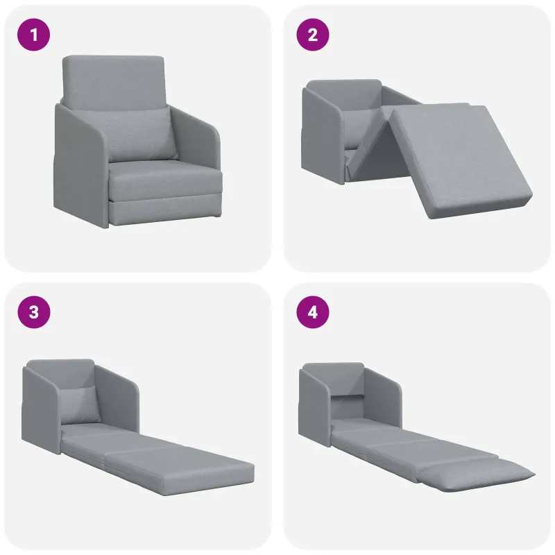 Sofa lova Šviesiai pilka 65 x 80 x 83 cm audinys