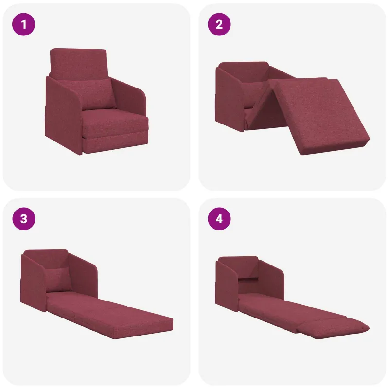 Sofa lova Vyno raudona 65 x 80 x 83 cm audinys