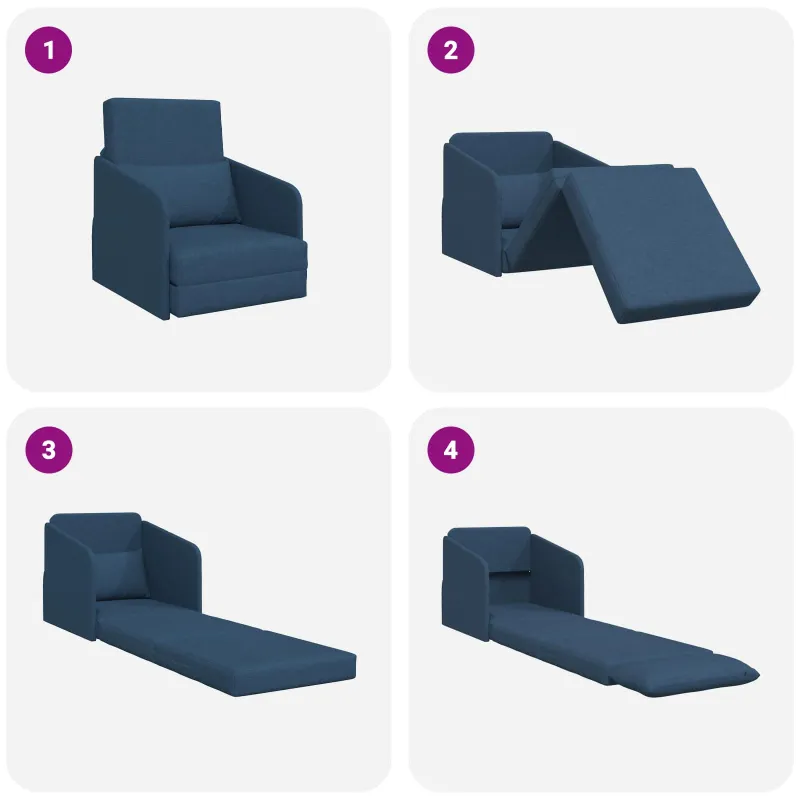 Sofa lova Mėlyna 65 x 80 x 83 cm audinys