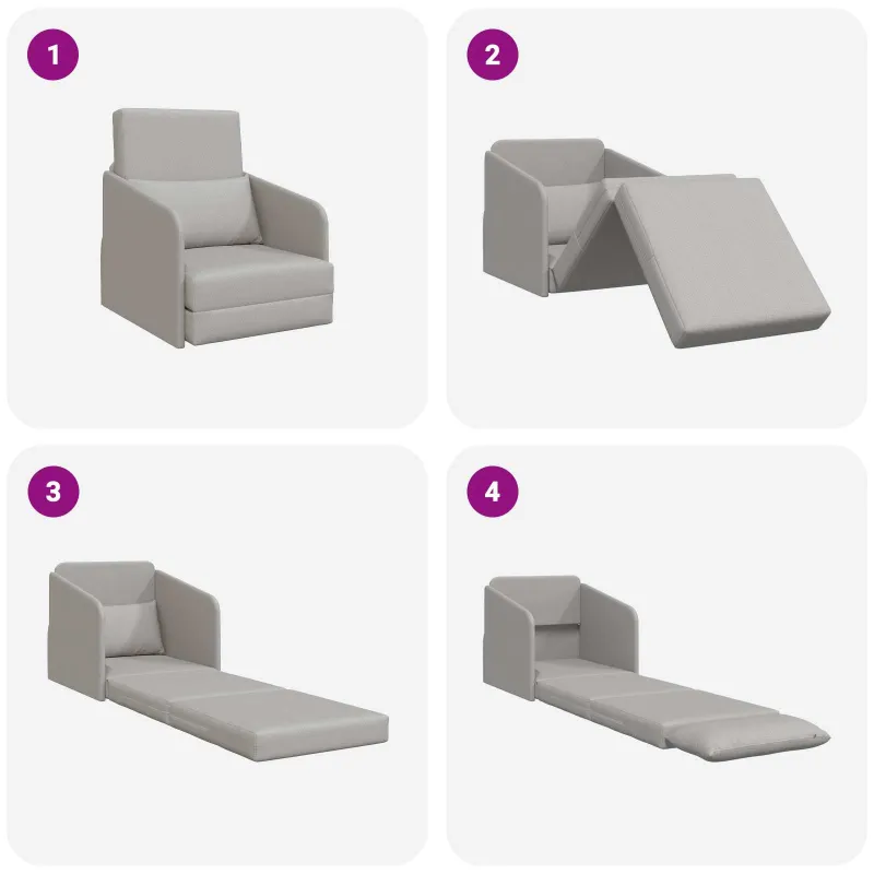Sofa lova Debesų pilka 65 x 80 x 83 cm audinys
