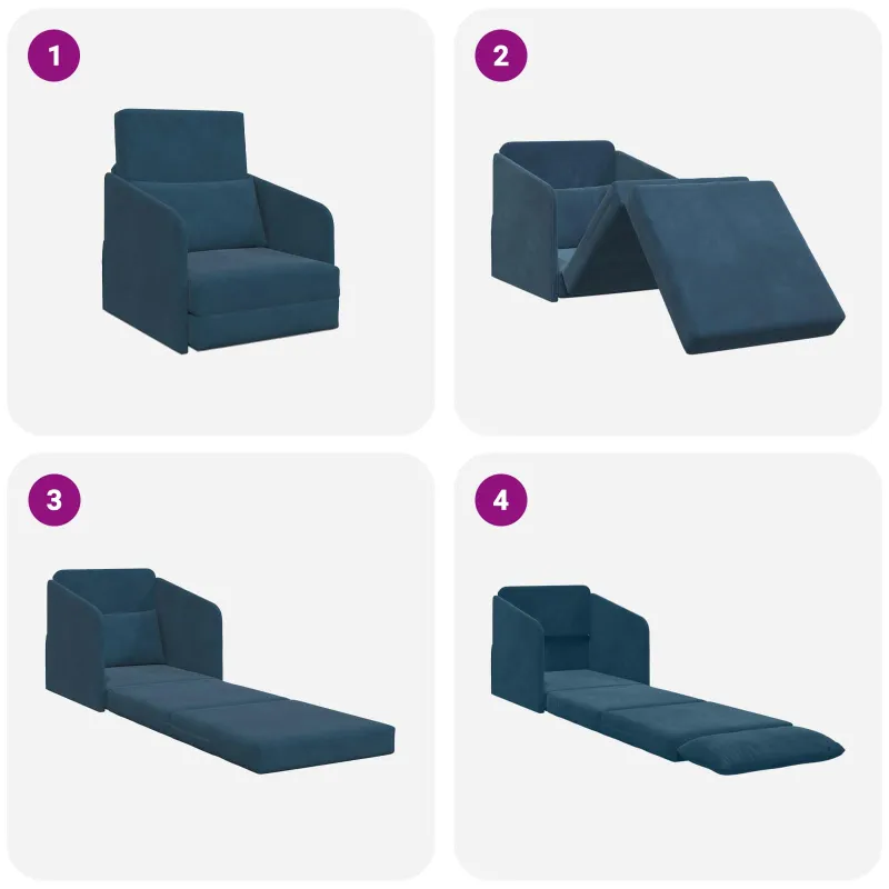 Sofa lova Mėlyna 65 x 80 x 83 cm Aksomas