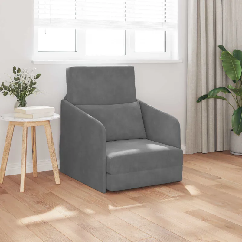 Sofa lova Tamsiai pilka 65 x 80 x 83 cm Aksomas