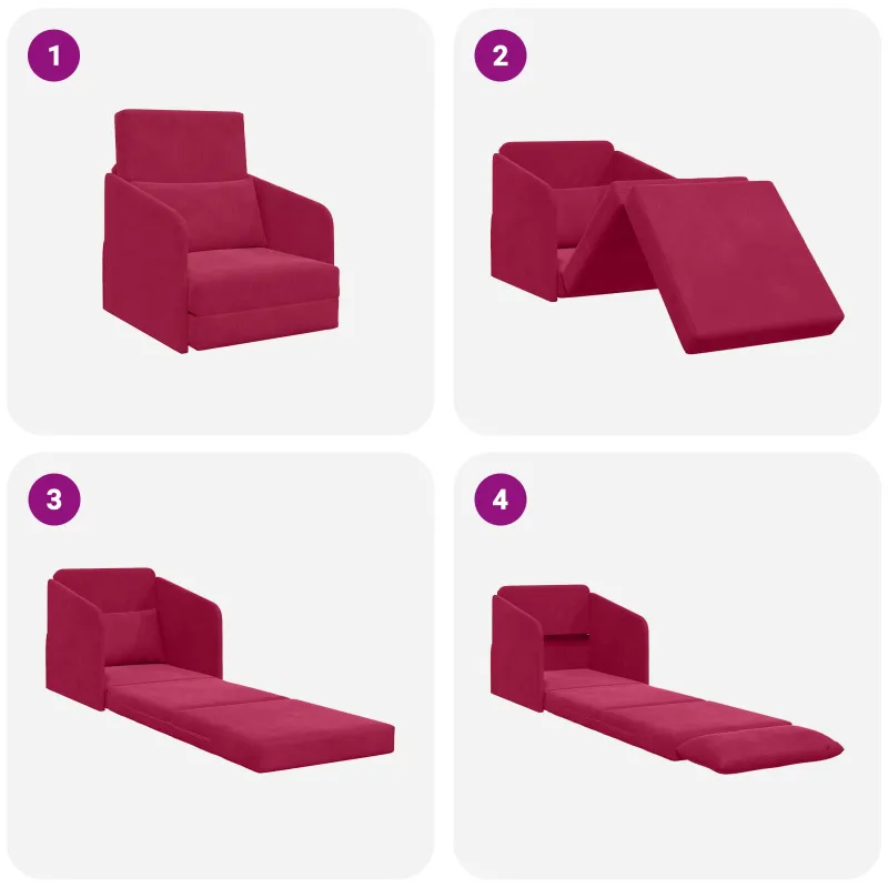 Sofa lova Vyno raudona 65 x 80 x 83 cm Aksomas