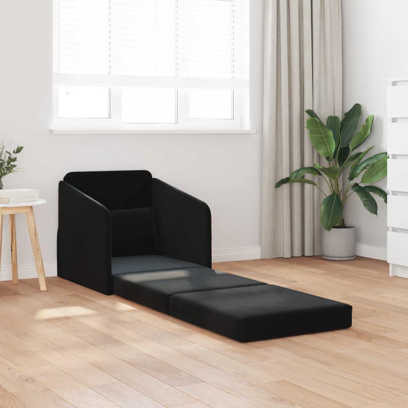 Sofa lova Juoda 65 x 80 x 83 cm Aksomas