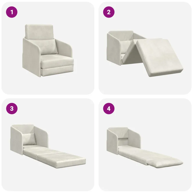 Sofa lova Kreminė 65 x 80 x 83 cm Aksomas