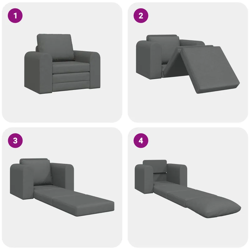 Sofa lova Tamsiai pilka 98 x 71 x 83 cm audinys