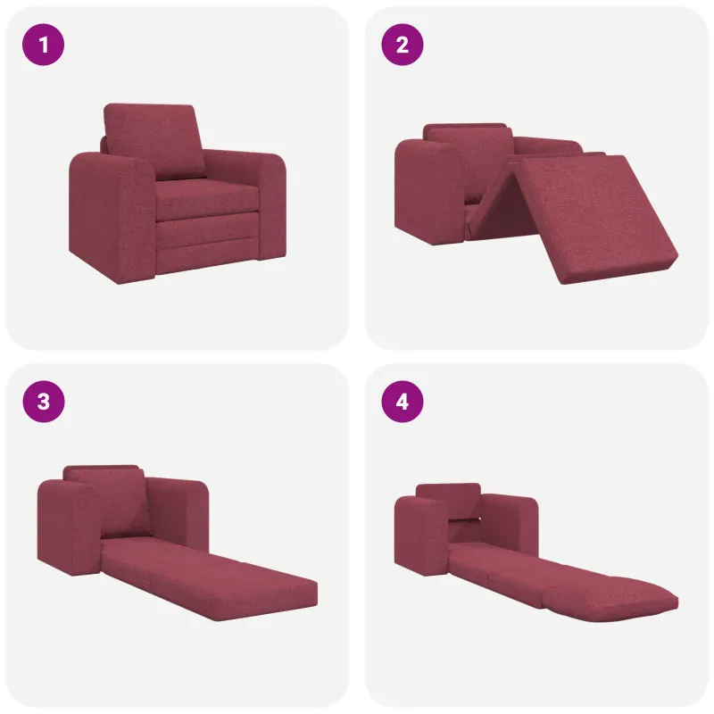 Sofa lova Vyno raudona 98 x 71 x 83 cm audinys