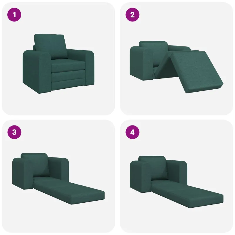 Sofa lova Tamsiai žalia 98 x 71 x 83 cm audinys