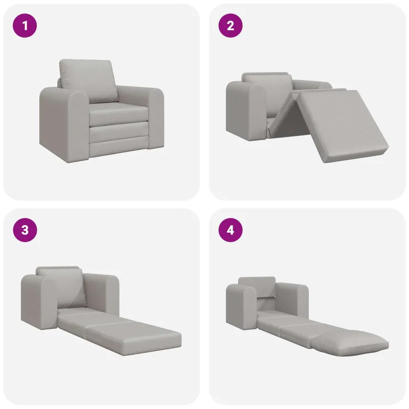Sofa lova Debesų pilka 98 x 71 x 83 cm audinys