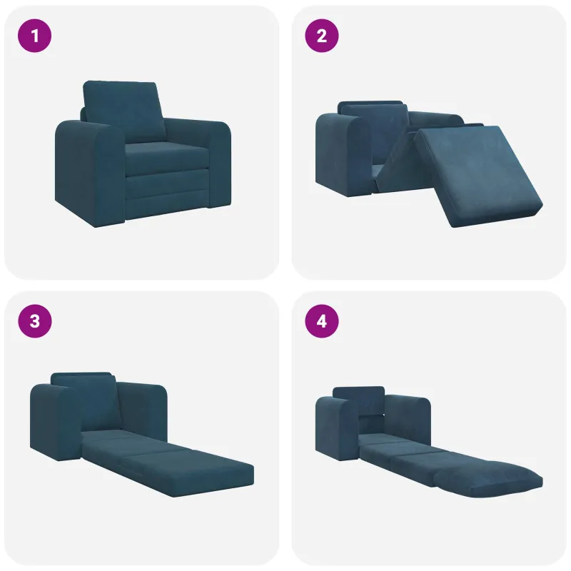 Sofa lova Mėlyna 98 x 71 x 83 cm Aksomas