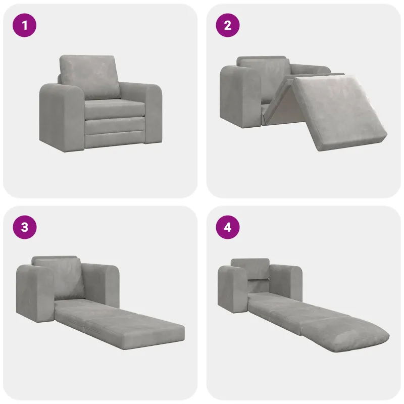 Sofa lova Šviesiai pilka 98 x 71 x 83 cm Aksomas