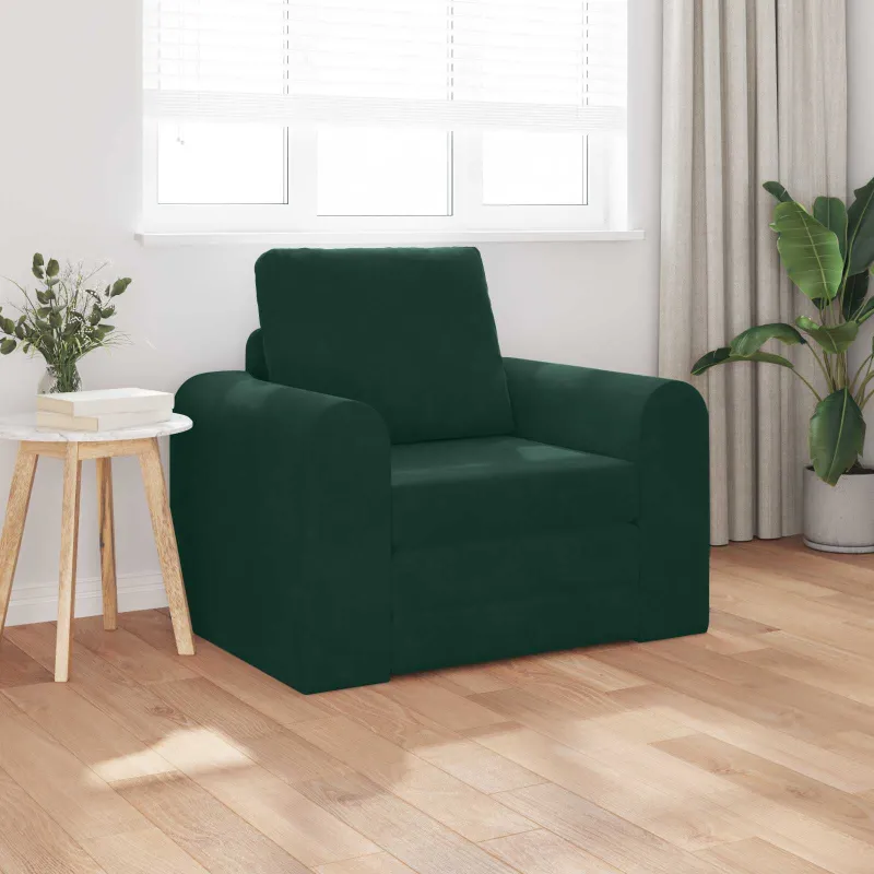 Sofa lova Tamsiai žalia 98 x 71 x 83 cm Aksomas