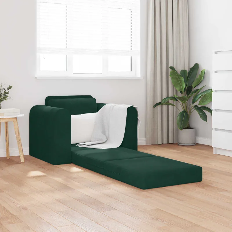 Sofa lova Tamsiai žalia 98 x 71 x 83 cm Aksomas