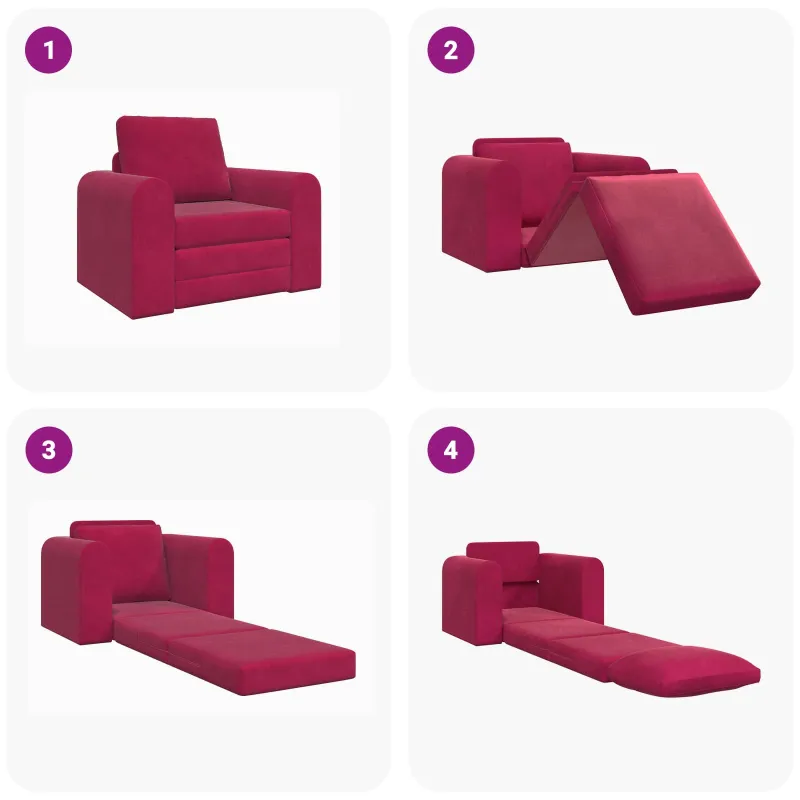 Sofa lova Vyno raudona 98 x 71 x 83 cm Aksomas