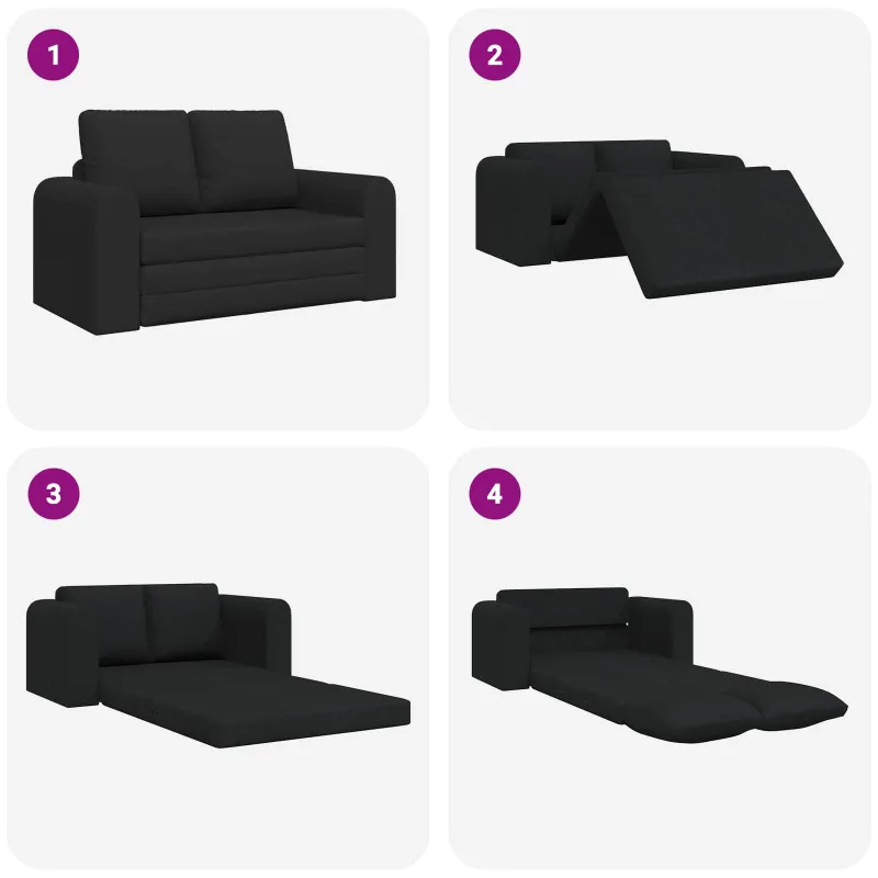 Sofa lova 60cm Juoda audinys