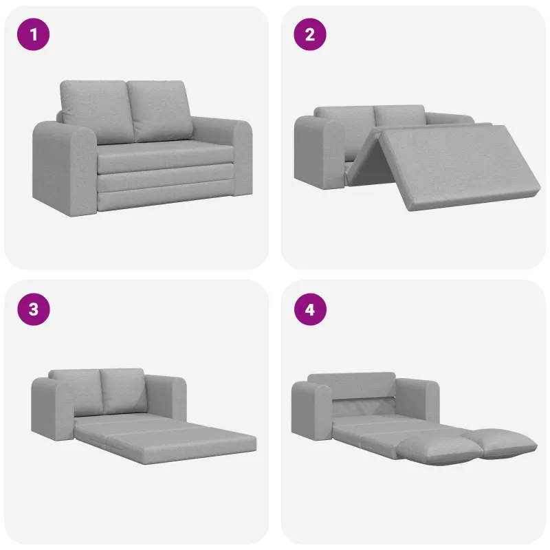 Sofa lova Debesų pilka 148 x 71 x 83 cm audinys