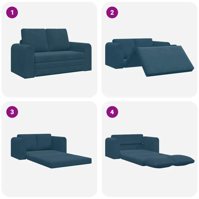Sofa lova Mėlyna 148 x 71 x 83 cm Aksomas