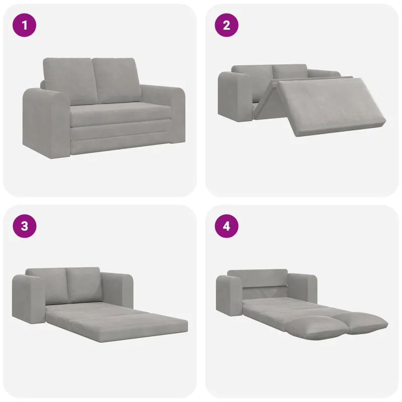Sofa lova Šviesiai pilka 148 x 71 x 83 cm Aksomas